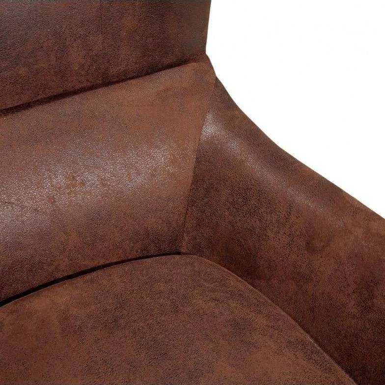 Vintage Microfibre High Back Armchair In Brown - Image 3