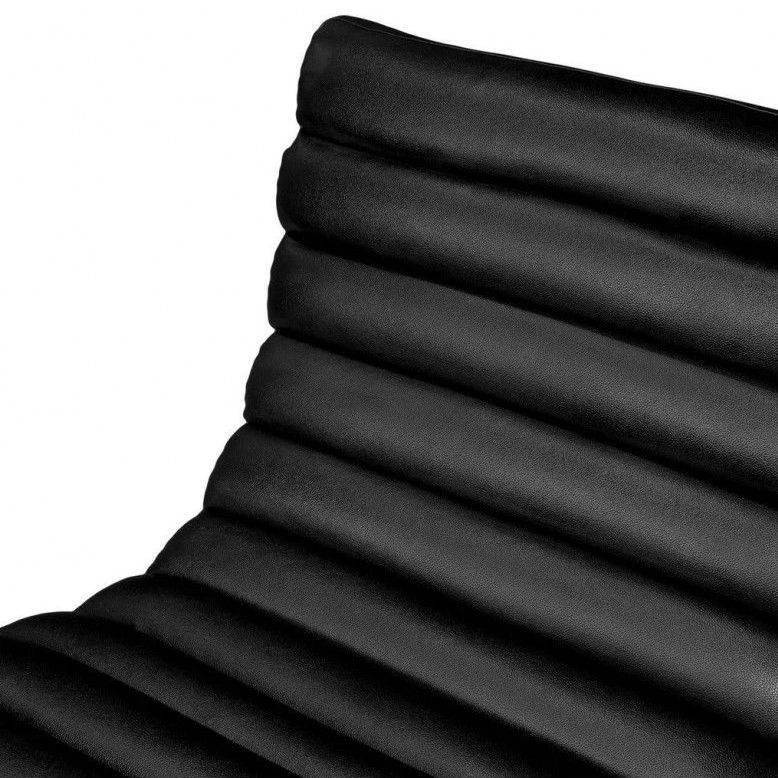 Small Rhea Bonded Leather Steel Lounge Chair Black - Image 3