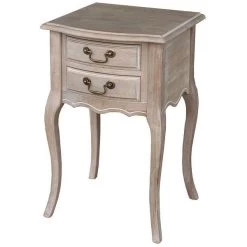 Louis XV Vintage Whitewash 2 Drawer Hall Table