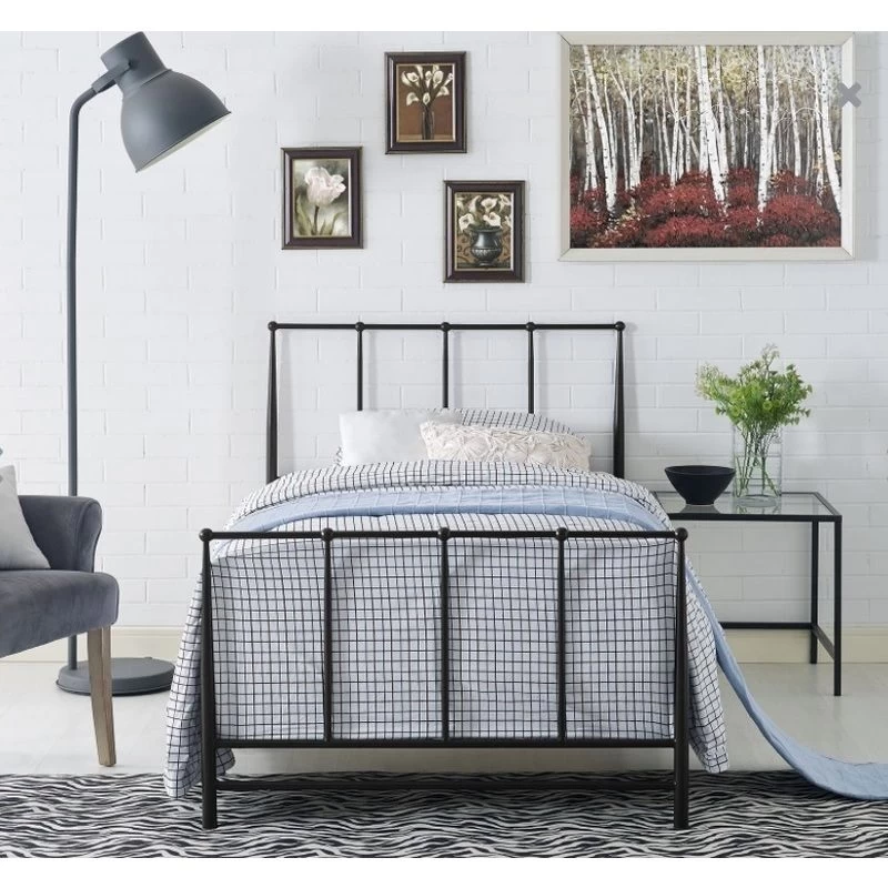 Wharton Queen Size Metal Bed Frame In Black - Image 2