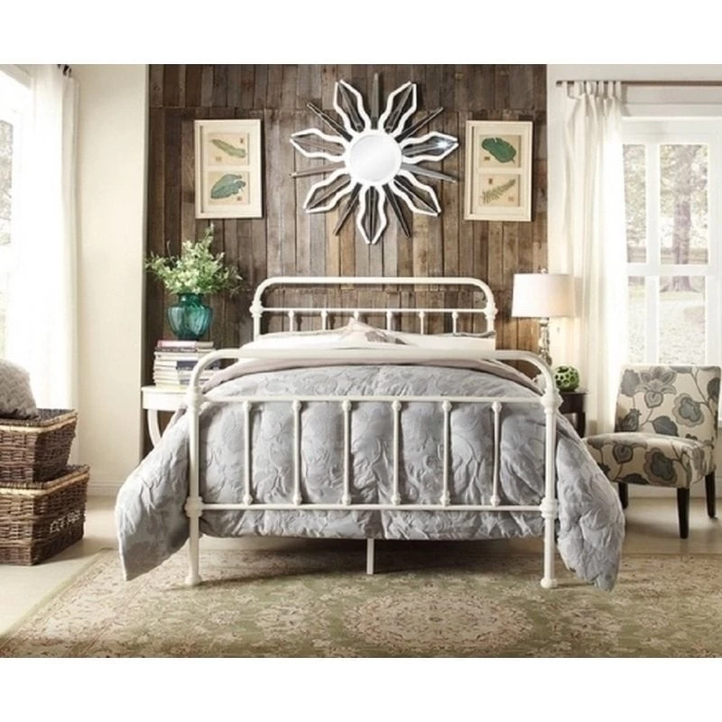 York King Single Modern Metal Bed Frame In White