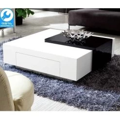 Endora Upside-Down Drawer Coffee Table Black White