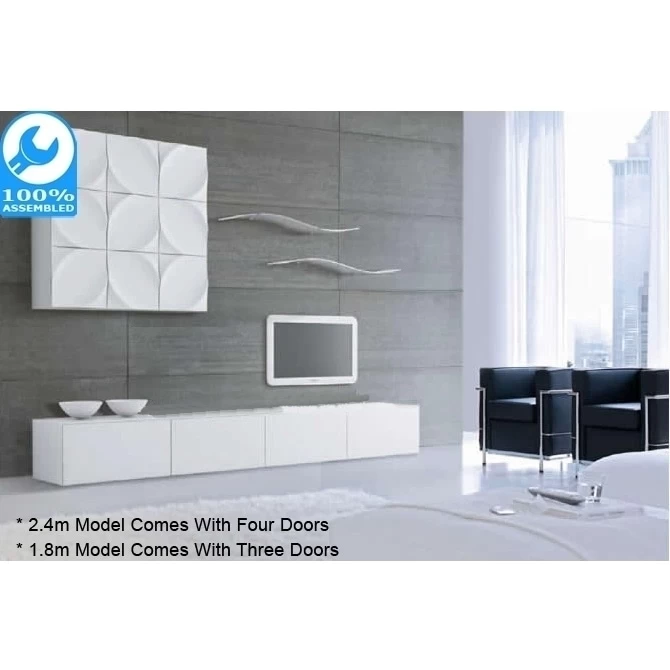 Suprilla TV Entertainment Unit In Gloss White 2.4m