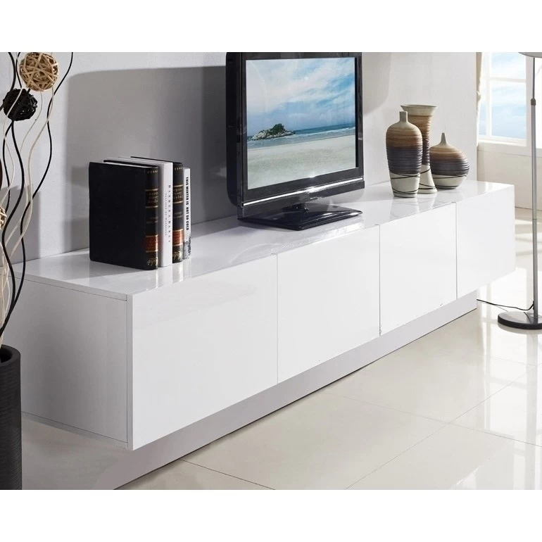 Majeston Floating TV Cabinet In Gloss White 2.4m - Image 3