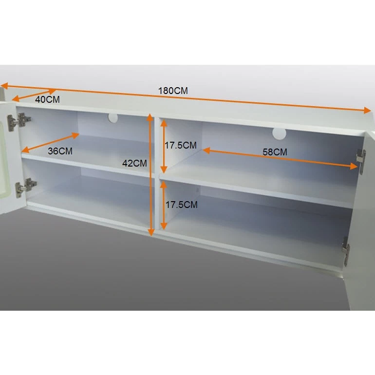 Grandora TV Entertainment Unit In Gloss White 1.8m - Image 3