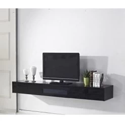 Expressia Floating TV Cabinet In Gloss Black 2m