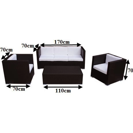 Bella 8 Seat PE Wicker Outdoor Lounge Set In Brown - Image 2