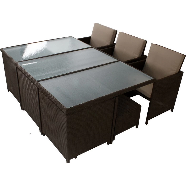 Centra 12 Seat PE Wicker Outdoor Dining Set - Brown - Image 2