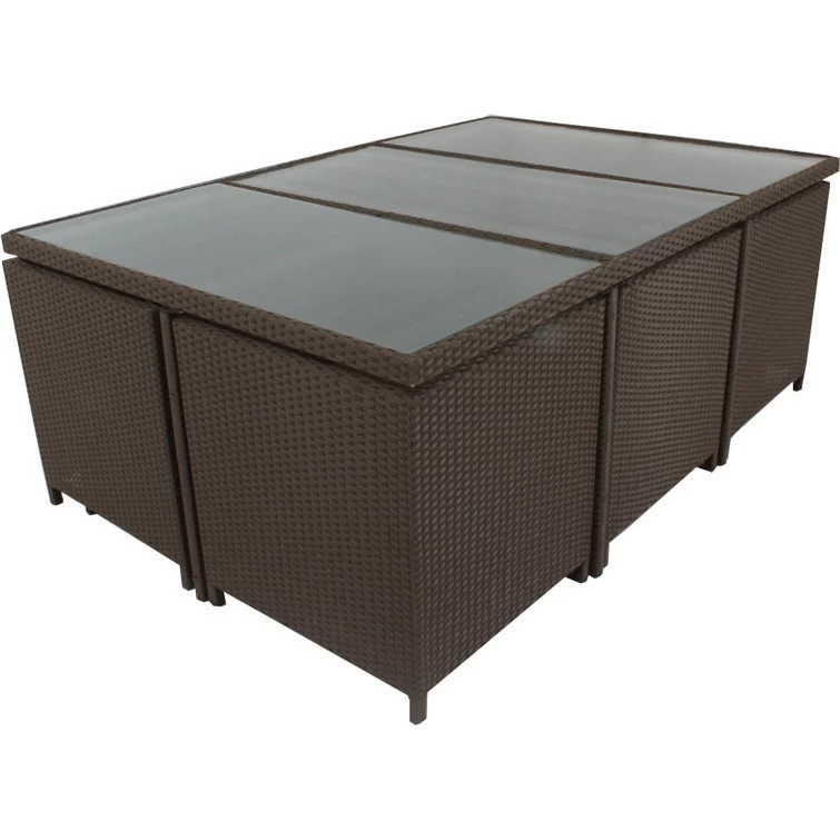 Centra 12 Seat PE Wicker Outdoor Dining Set - Brown - Image 3