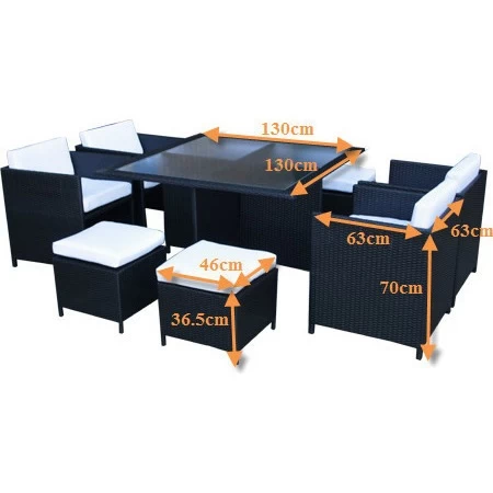 Miller 8 Seat PE Wicker Outdoor Dining Set In Brown - Image 2