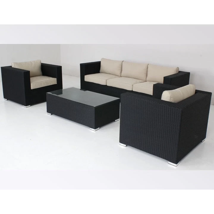 Brighton Balcony 5 Seat Outdoor Lounge Set In Black - Image 3