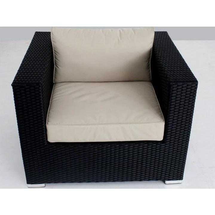 Brighton Balcony 5 Seat Outdoor Lounge Set In Black - Image 5