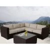 Ellana 5 Seat Corner Outdoor Lounge Set In Brown