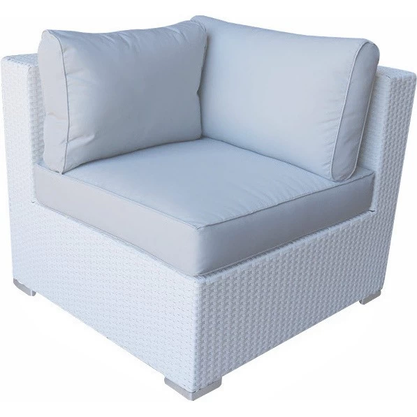 Endora 6 Seat Corner Outdoor Lounge Set In White - Image 4