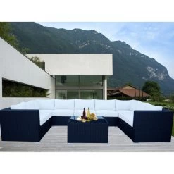 Grand Jamerson Modular Outdoor Lounge Set In Black