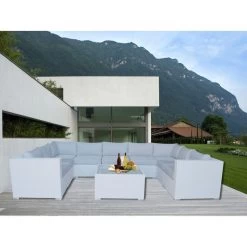 Grand Jamerson Modular Outdoor Lounge Set In White