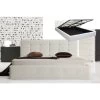 Fife Queen Size PU Leather Gas Lift Bed Frame In White