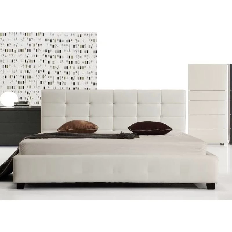 Fife Queen PU Leather Padded Bed Frame In White - Image 2