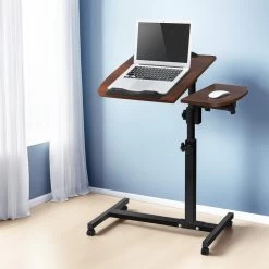 Artiss Laptop Desk Height Adjustable Stand Up Table Walnut