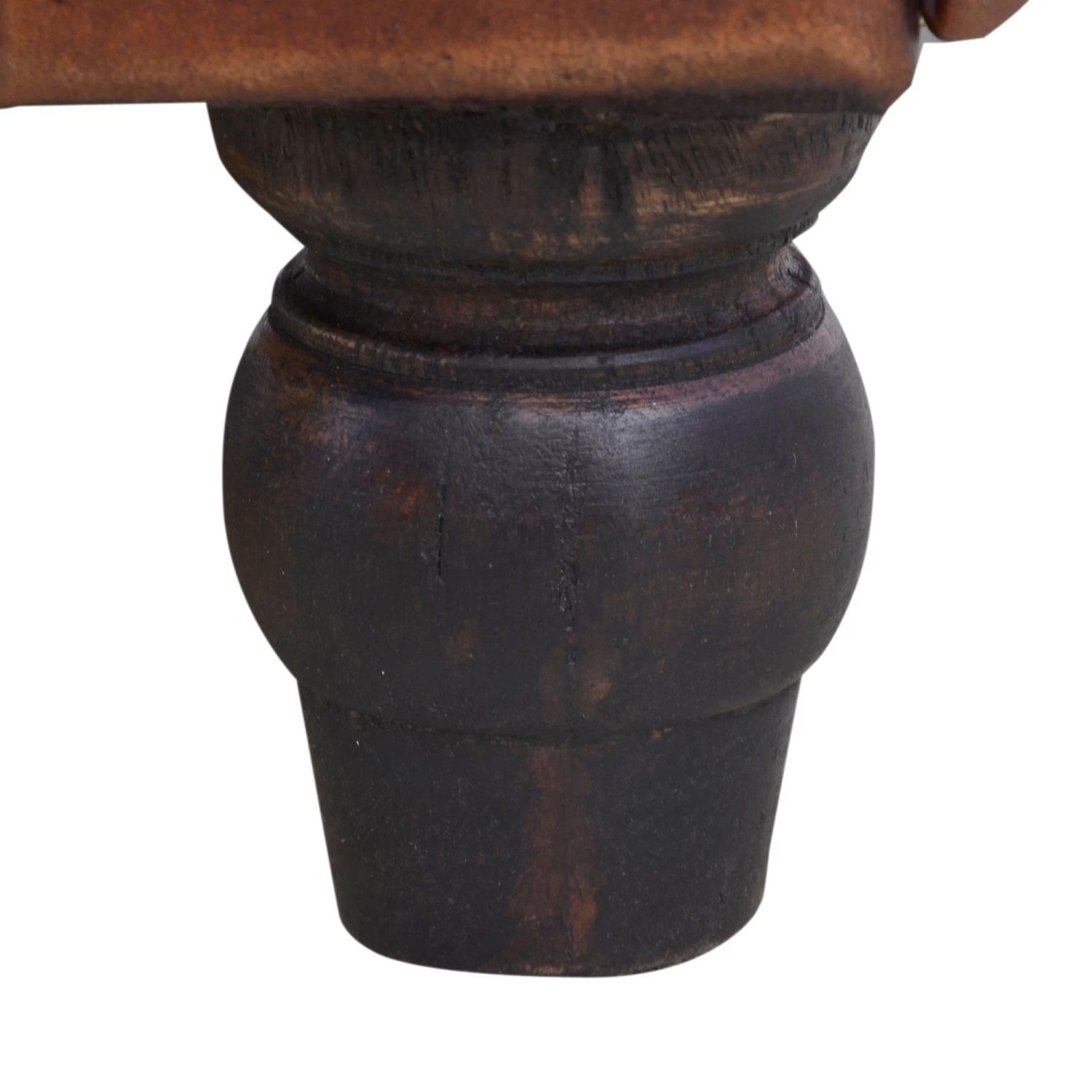 Vintage White Canvas Leather Armchair - Image 11