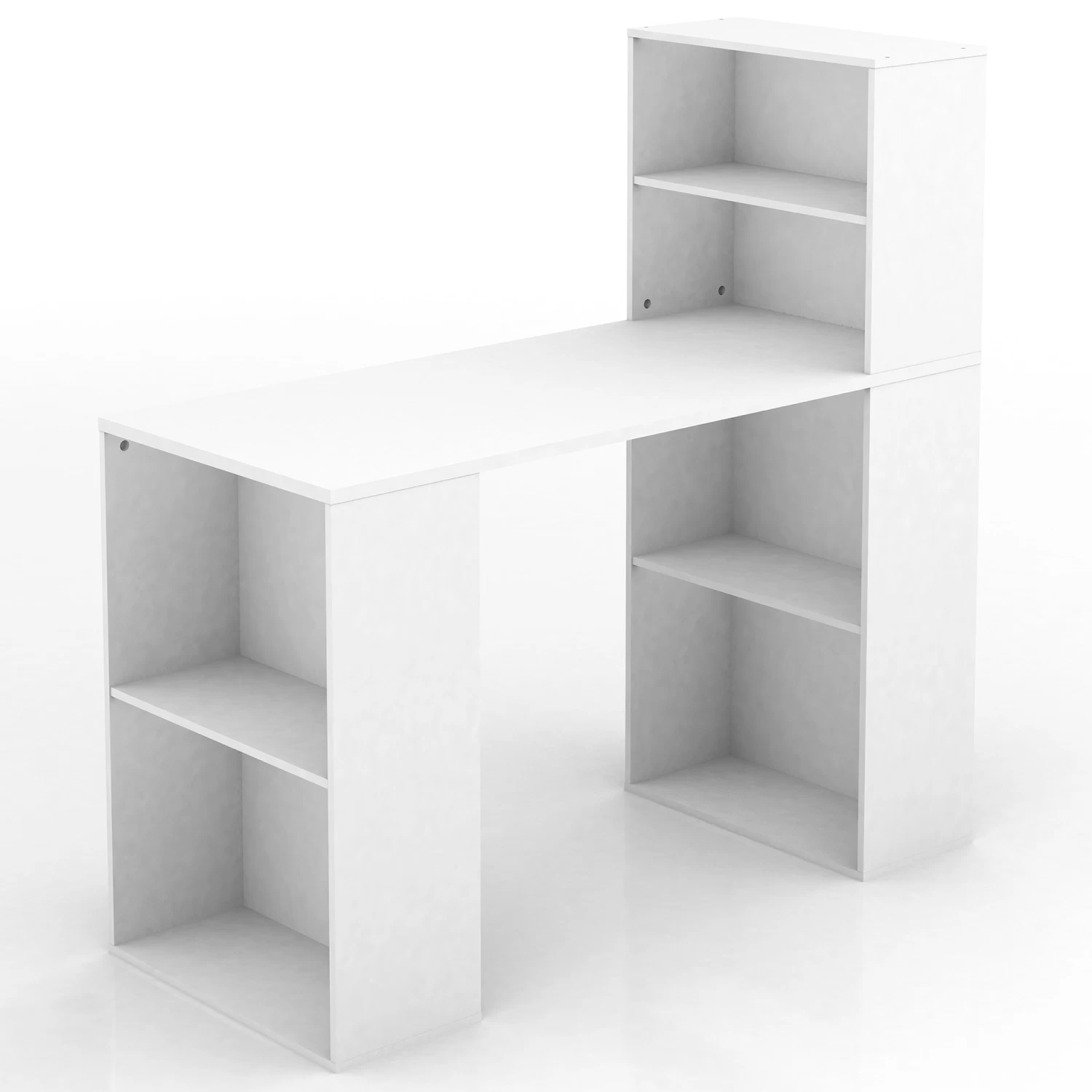 Baxter Multi Storage Office Desk W/ 6 Shelves White - Image 2