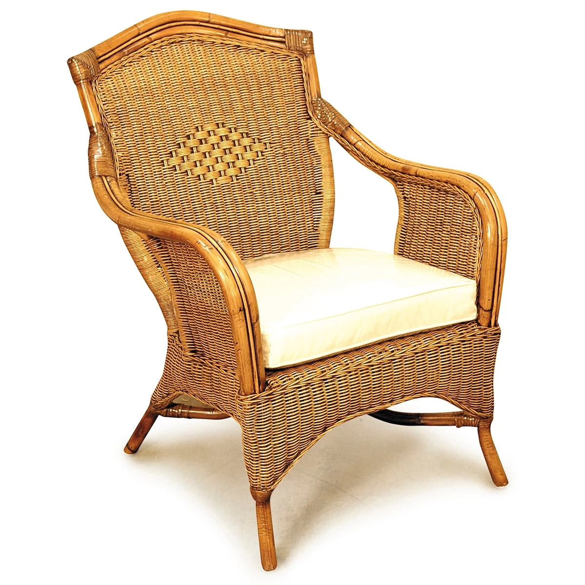 Bermuda Cane/Rattan Armchair With Cushion