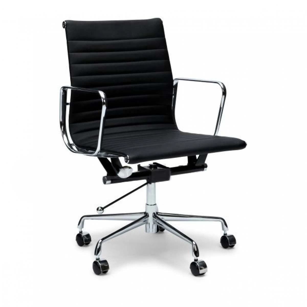 Floyd Low Back Office Chair - Black Leather - Image 2