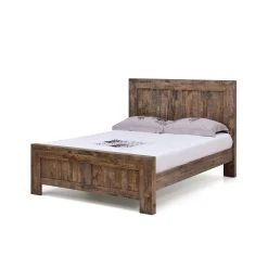Boston Recycled Solid Pine Rustic Timber Double Size Bed Frame