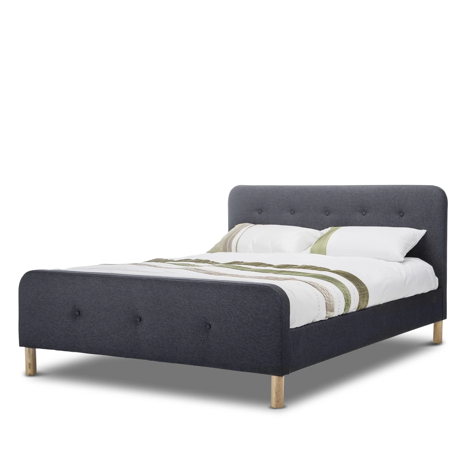 Brayden Dark Grey Fabric Queen Size Bed Frame