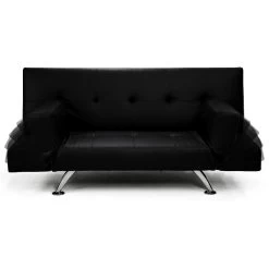 Brooklyn Sofa Bed Faux Leather Lounge Couch Futon Furniture Adjustable Suite Bk