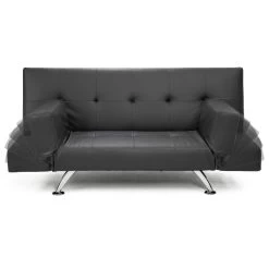 Sarantino Sofa Bed Lounge Faux Leather Couch Futon Furniture Adjustable Suite Grey