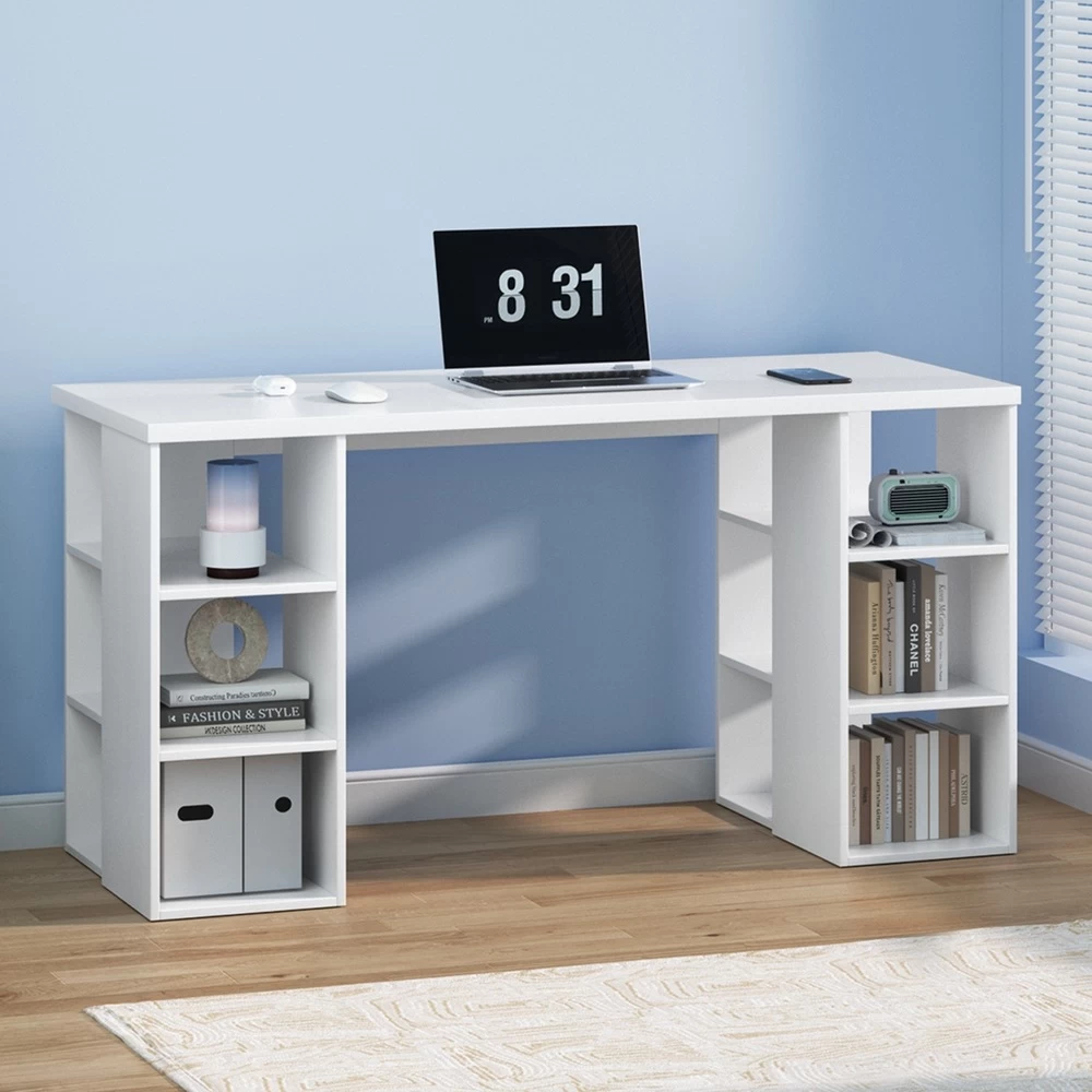 Artiss Computer Desk 3 Tier Storage Shelves White