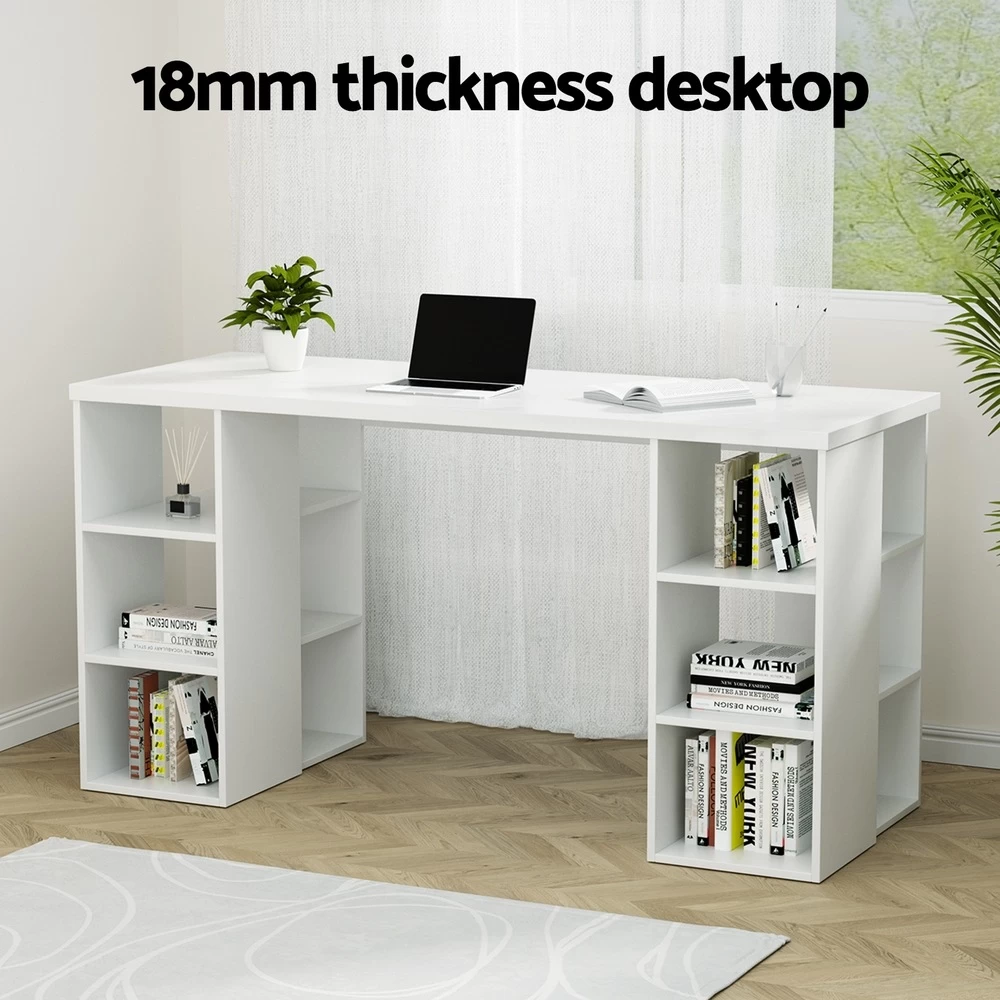 Artiss Computer Desk 3 Tier Storage Shelves White - Image 6