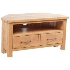 TV Cabinet With Drawer 88 X 42 X 46 Cm Solid Oak Wood VidaXL