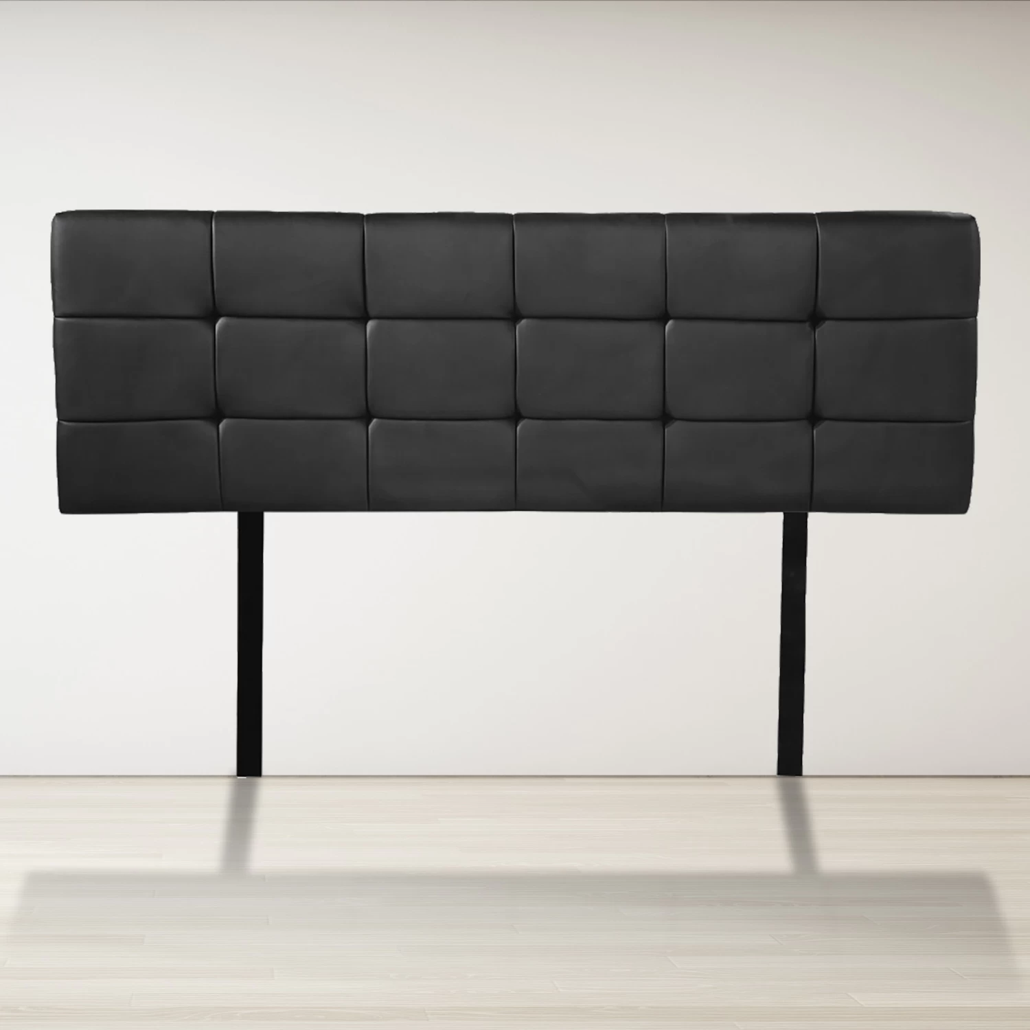 PU Leather Double Bed Deluxe Headboard Bedhead - Black - Image 2