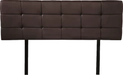 PU Leather Double Bed Deluxe Headboard Bedhead - Brown