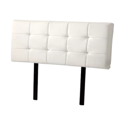 PU Leather Double Bed Deluxe Headboard Bedhead - White