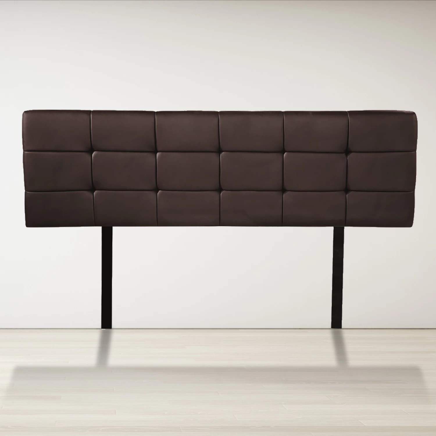 PU Leather Queen Bed Deluxe Headboard Bedhead - Brown - Image 2