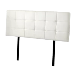 PU Leather Queen Bed Deluxe Headboard Bedhead - White