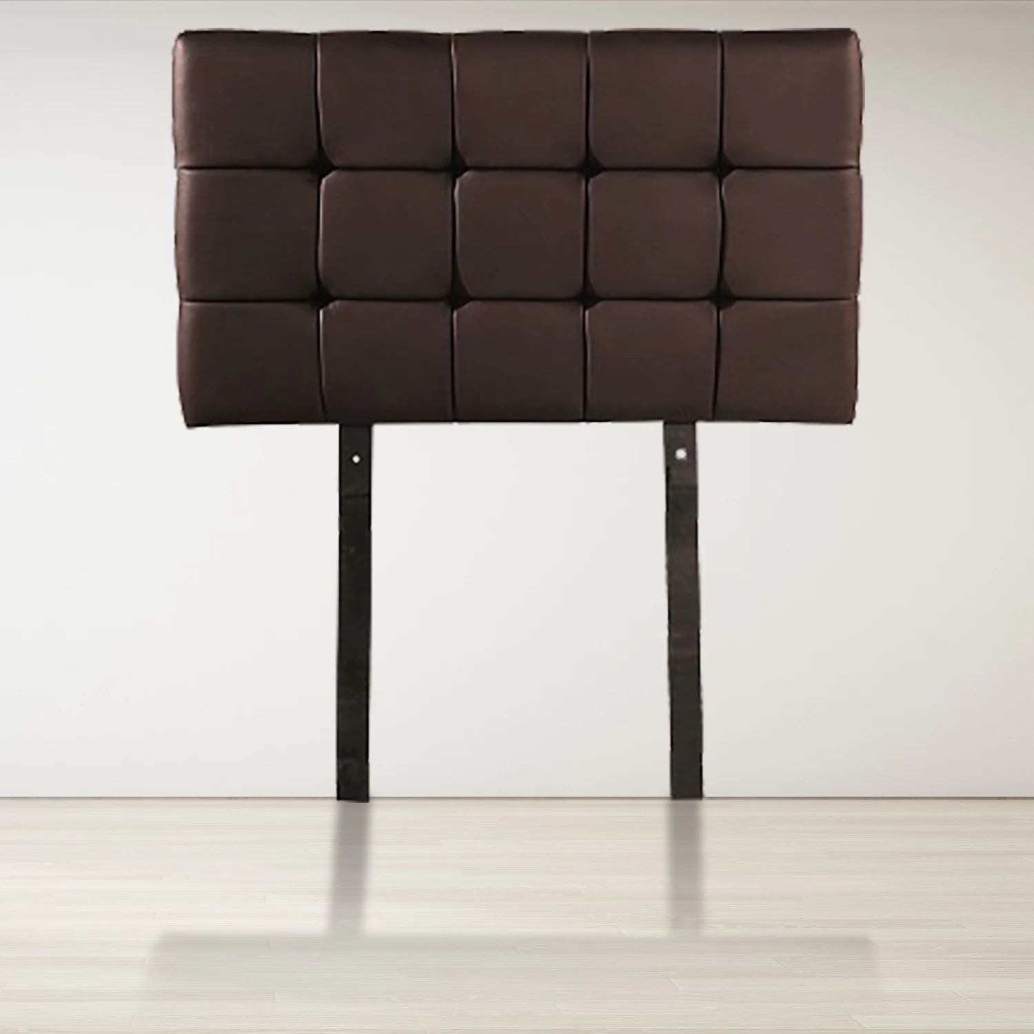 PU Leather Single Bed Deluxe Headboard Bedhead - Brown - Image 4