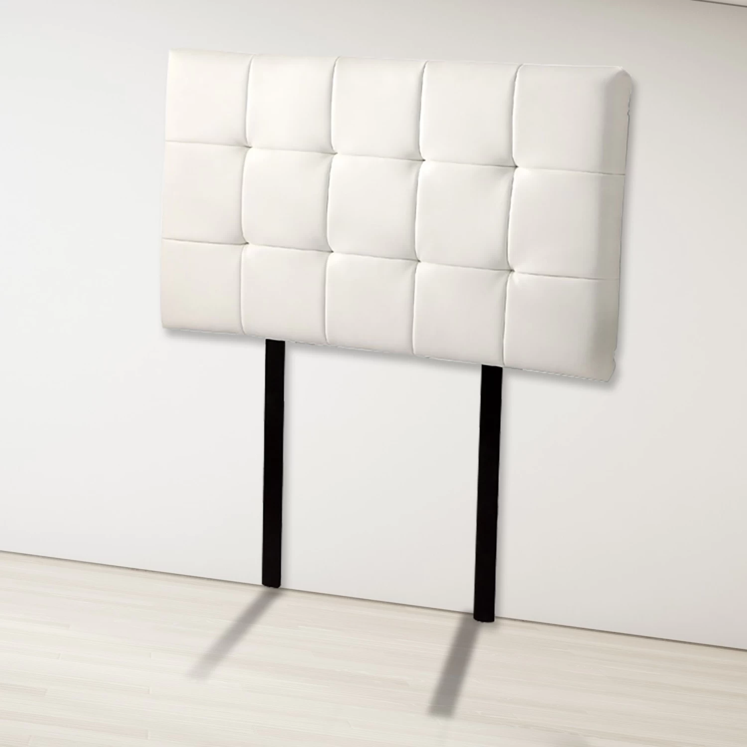 PU Leather Single Bed Deluxe Headboard Bedhead - White - Image 2