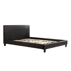 Double PU Leather Bed Frame Black
