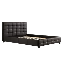 Double PU Leather Deluxe Bed Frame Black