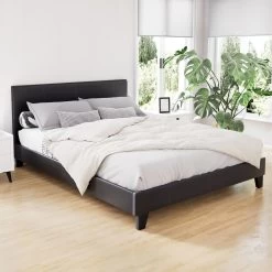 Artiss Bed Frame Double Size Base Black Neo