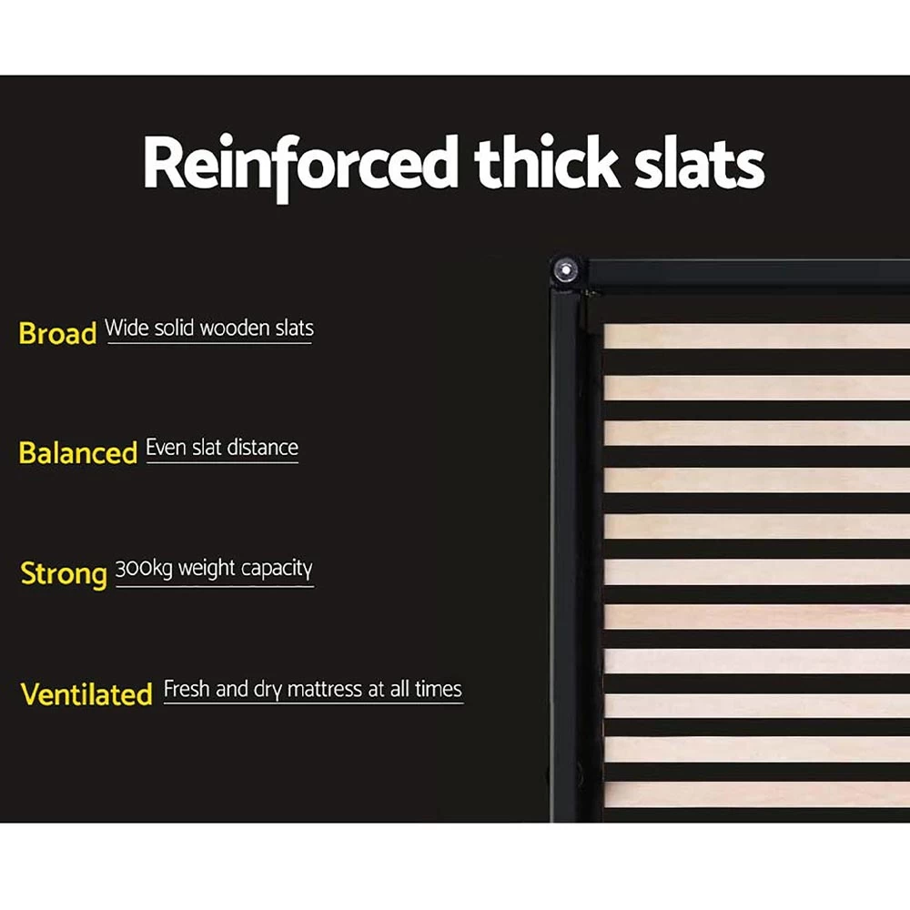 Artiss Bed Frame Double Size Base Black Neo - Image 7