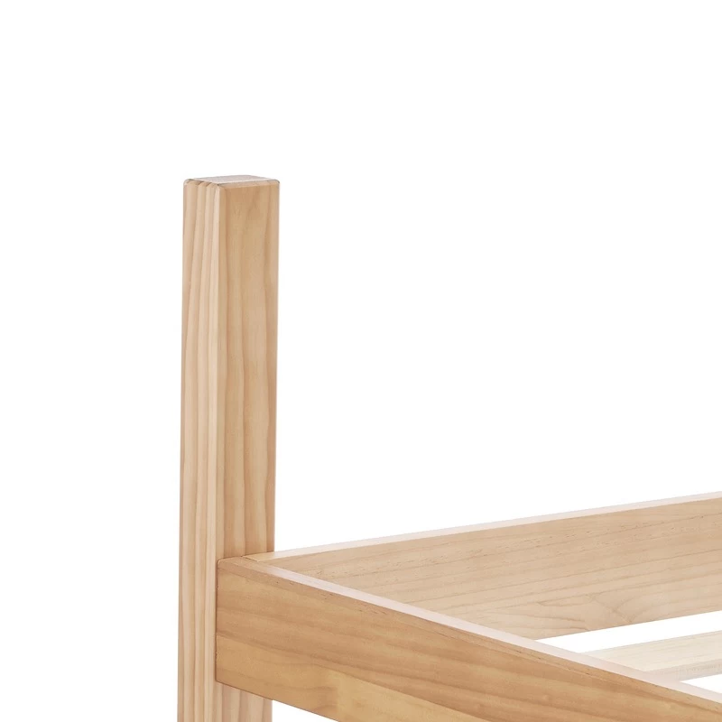 DukeLiving Bronte Solid Wood Platform Bed With Headboard Natural (Double, Queen) - Image 15