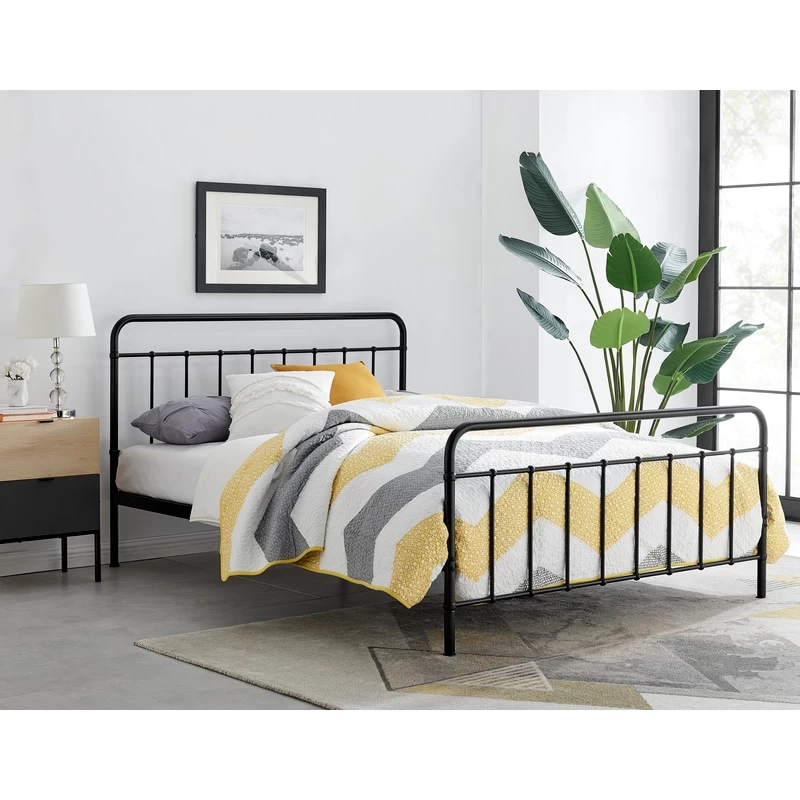 DukeLiving Charlie Metal Bed Frame Black (Double, Queen) - Image 2