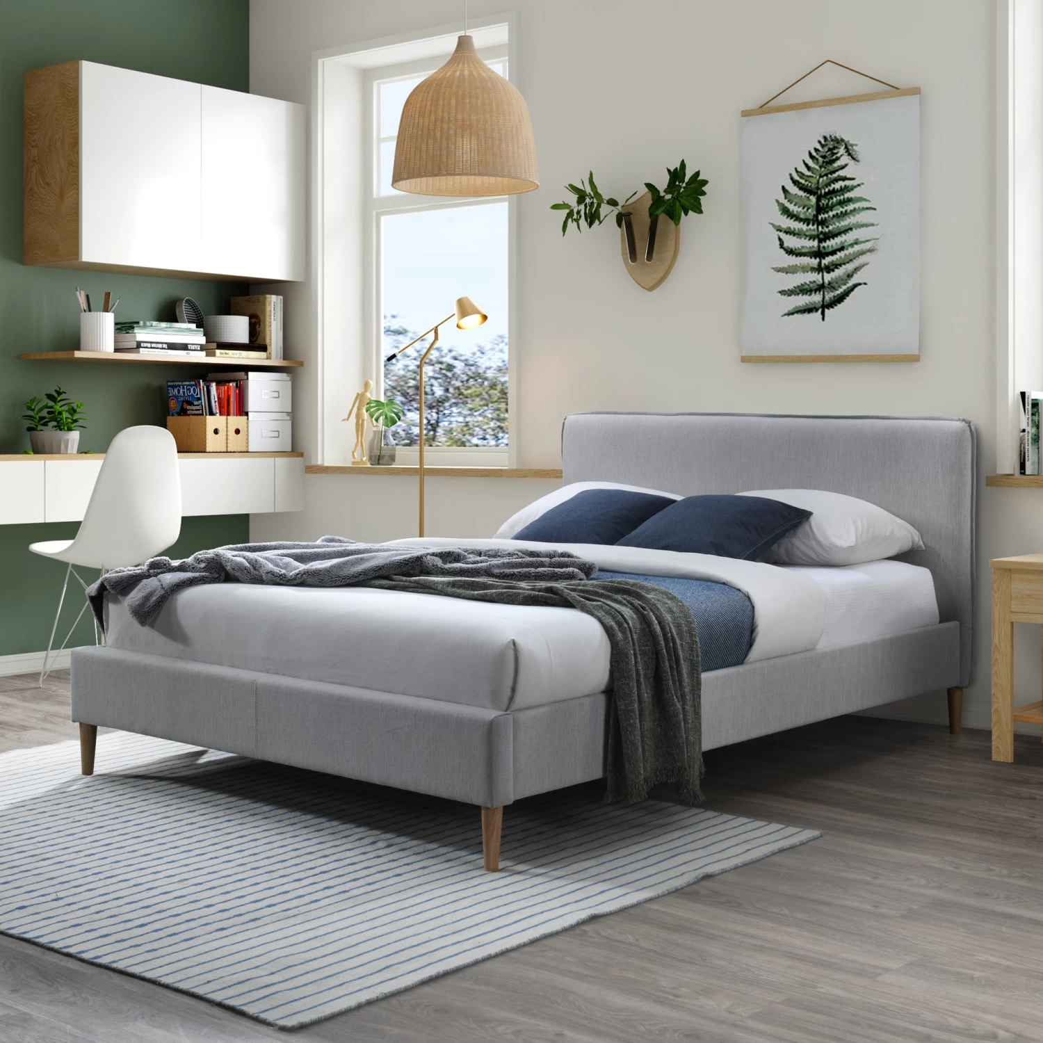 DukeLiving Emilia Upholstered Bed Frame Light Grey (Double, Queen) - Image 15