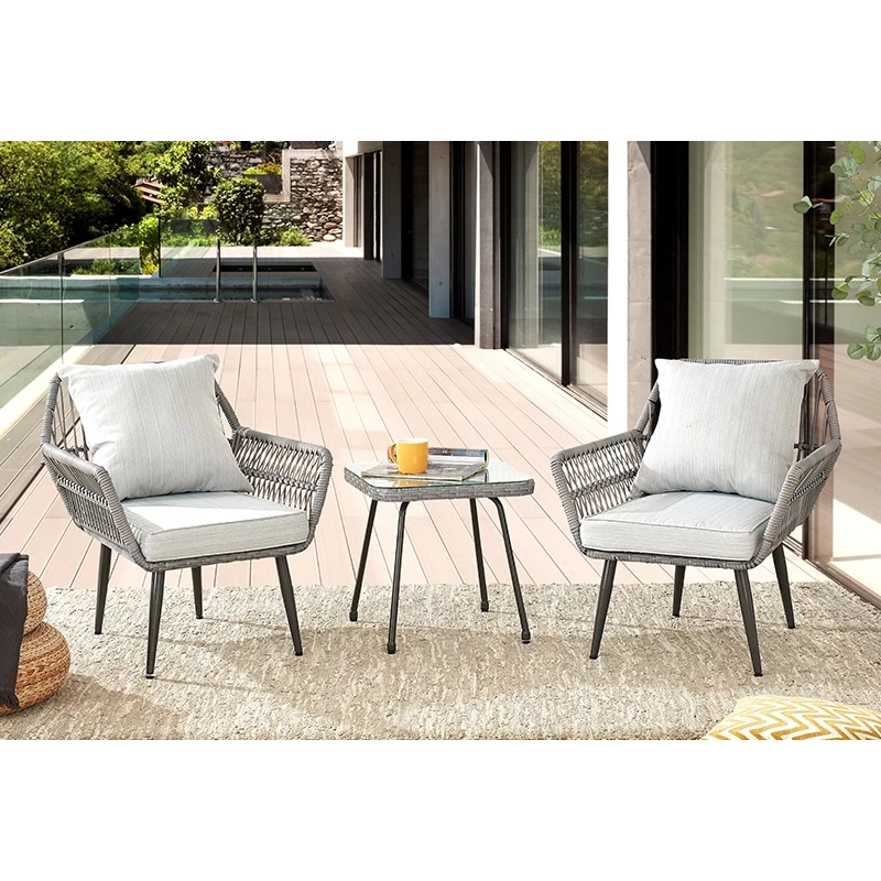 DukeLiving Kauai Outdoor Rope 3 Piece Bistro Set