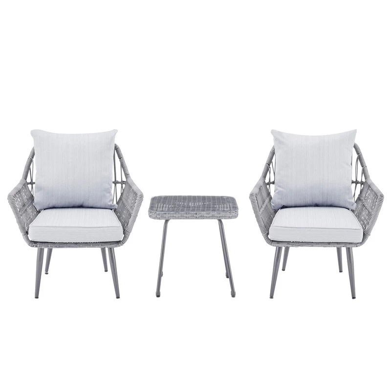 DukeLiving Kauai Outdoor Rope 3 Piece Bistro Set - Image 4